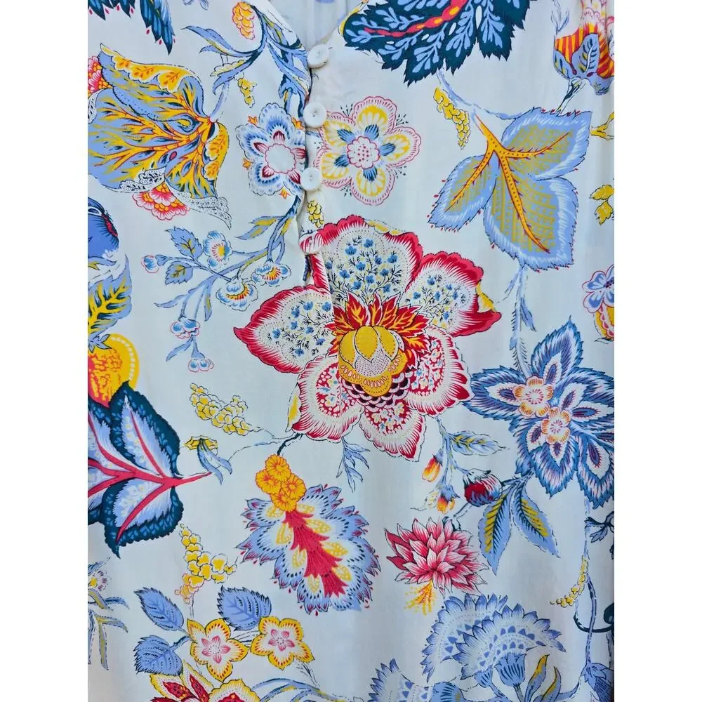 Cynthia Rowley Floral Top Cap Sleeves 2X